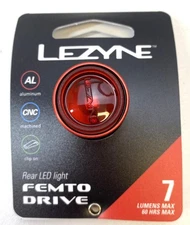Lezyne FEMTO Drive LED rear flasher RED bicycle light