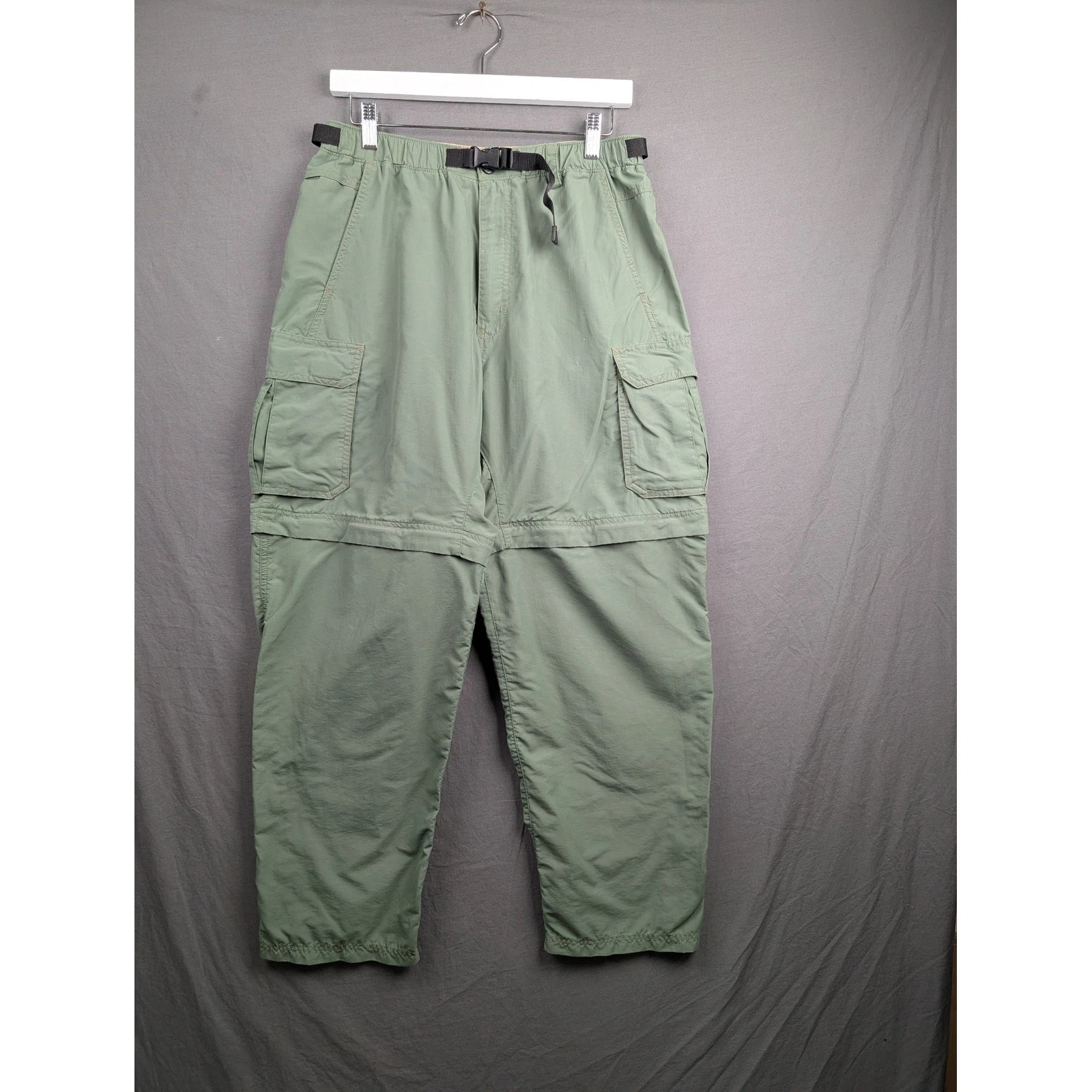 REI Mens Sahara Convertible Cargo Pants Green Nylon UPF 50+ Size M Length 30