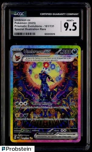 2025 Pokemon PRE EN Prismatic Evolutions Umbreon EX SIR 161/131 CGC 9.5 MINT+