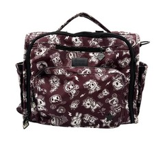 TokiDoki X JuJuBe Queens Court diaper bag maroon white zippered backpack