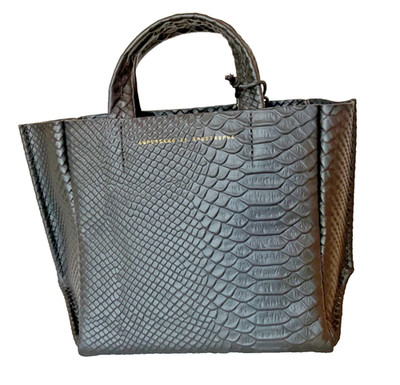 $ 473 AMPERSAND AS APOSTROPHE MICRO-TOTE / BLACK PYTHON NEW WITH TAG