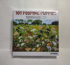NEW “101 Pooping Puppies” 1000 Piece Puzzle Dogs Funwares Sealed