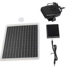 Panel Solar 10W Calentador Coche con Ventilador para Casa de Mascotas y Portátil Uso Invierno