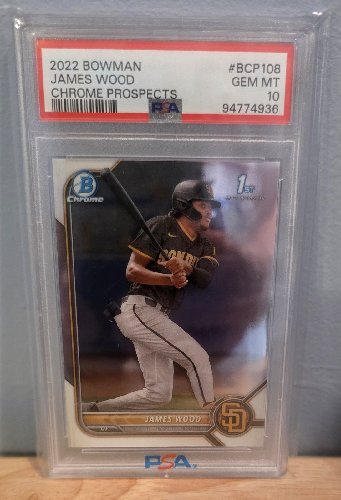 2022 Bowman Chrome Prospects James Wood ROOKIE #BCP-108 PSA 10 GEM MINT