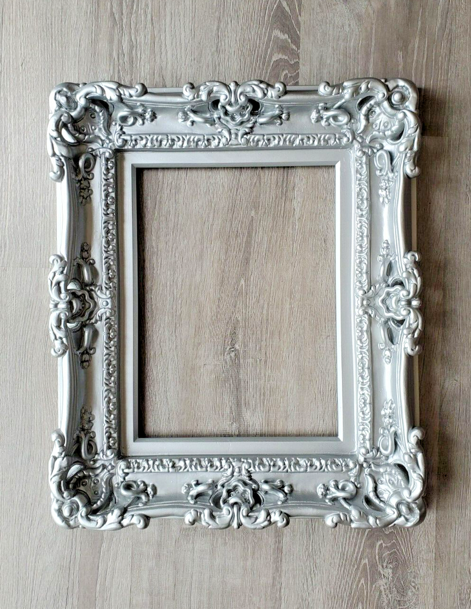 12x16 Matte Silver Photo Frame Original Fancy Picture Frame Art