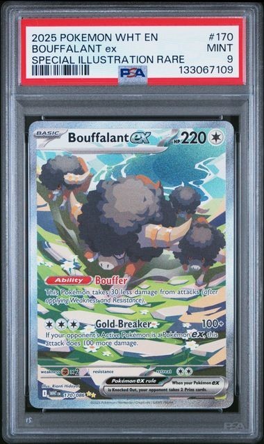 *PSA 9* #170 Bouffalant ex Special Illustration Rare 2025 Pokémon White Flare
