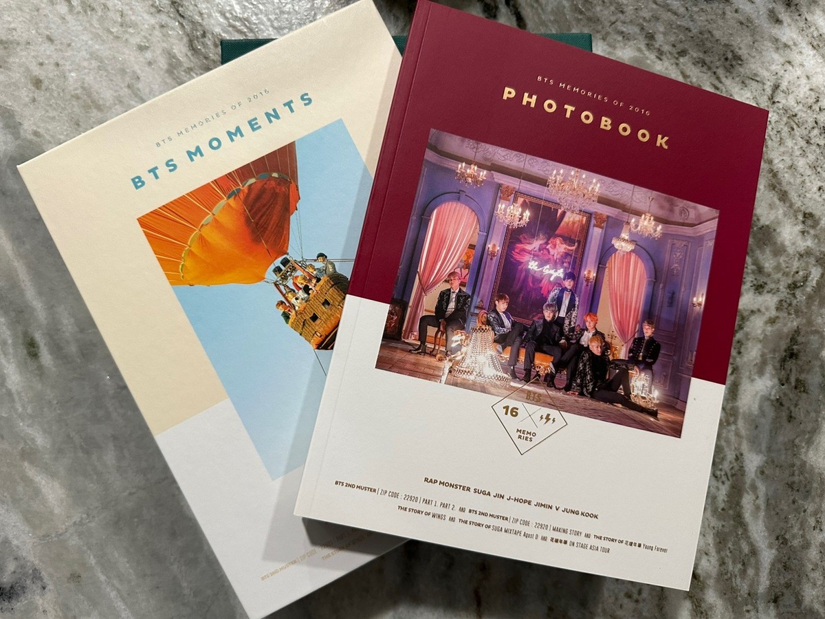 BTS Memories of 2016 DVD Photo Book Set (opened, with Wings Photo