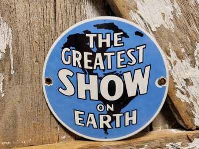 VINTAGE CIRCUS PORCELAIN SIGN RARE OLD RINGLING BROTHERS BARNUM BAILEY CLOWN 6''