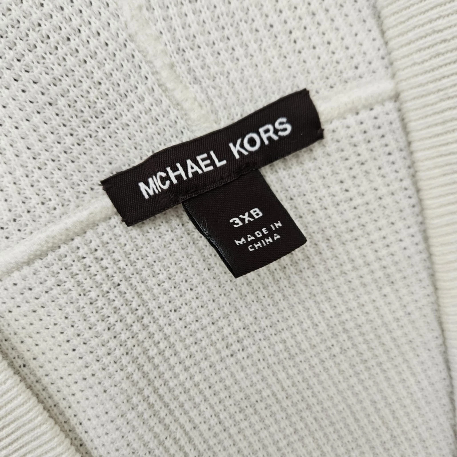 Cardigan Michael Kors uomo beige cotone pesante con cappuccio XXXL 3XB