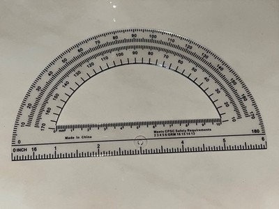 Clear Semi-Circle Protractor with Ruler