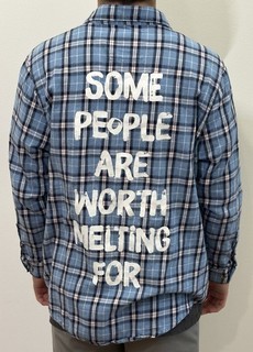 CAKEWORTHY Disney "Frozen" Olaf Flannel Plaid Button Up Shirt Adult Large.