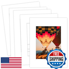 MBC Mat Board Center 5PK 12x16 for 8.5x11 White Picture Frame Mats Bevel Cut