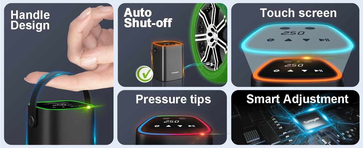 Tire Inflator Portable Air Compressor, 150PSI Compact Car/Bicycle Air Pump