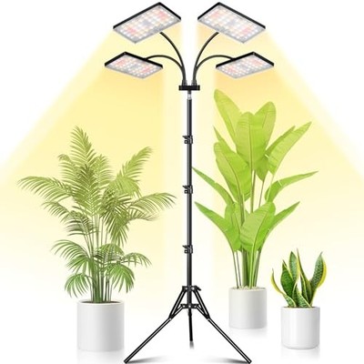 LBW Grow Light for Indoor Plants, Quad-Head Standing Plant Light, Floor Lamp