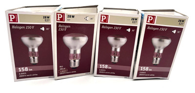 4 Stück  Paulmann Halogen R63 28W E27 2800K 35° warmweiß 230V 200.13 Neu