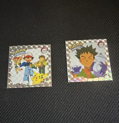 Vintage Pokémon Artbox Prism Stickers Lot Ash Misty Brock Pikachu Holo 1999