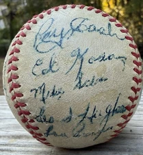 1948 Autographed Baseball Selma Cloverleafs Team Auto Ball Southeastern League