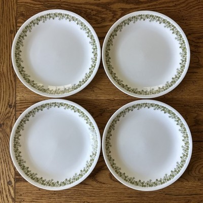 4 VTG Corelle Corning SPRING BLOSSOM CRAZY DAISY 8½'' Luncheon Salad Plates