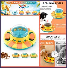 Dog Puzzle Toy 2 Levels Slow Feeder Treat Dispenser IQ Training Blue
