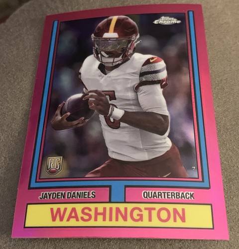 2024 Topps Chrome Football Pink Refractor #74TF-2 Jayden Daniels - Picture 1 of 2