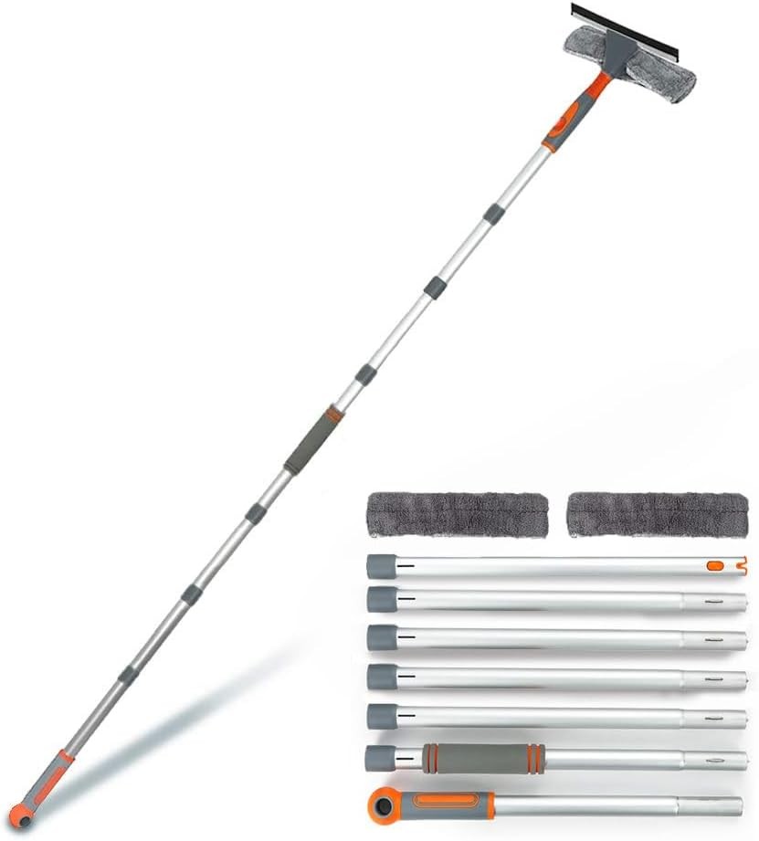 Professional Window Squeegee Cleaner 2 in 1 with Extension Pole Telescopic