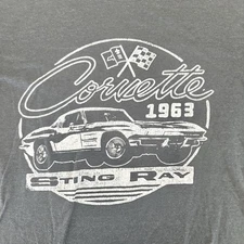 GM Official Corvette Sting Ray T-Shirt Men Small Graphic Print Gray