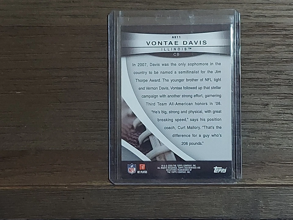 2009 BOWMAN DRAFT PICKS ROOKIE ALL-STARS #AS11 VONTAE DAVIS - Image 2 of 2