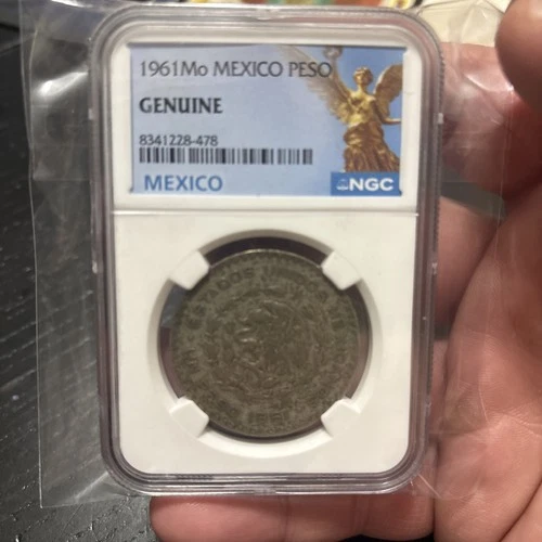 1961 Mo Mexico Peso Silver NGC Genuine