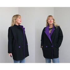 1980's Vintage Andrea Marin Purple Peek Futuristic Wool Jacket  Women's SM MD