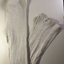 H M Ribbed Knit Leggings Cream Women's Size Small