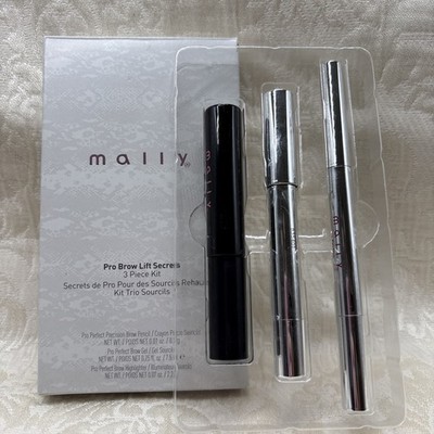 Mally Cosmetics Pro Perfect Precision Brow Pencil, Gel, Highlighter Trio Set NEW