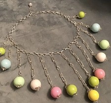 HANDMADE Chunky Bubblegum Bead Statement Bib Necklace Fun Playful Baubles