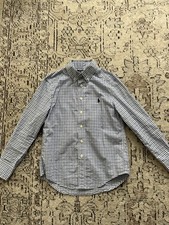 POLO Ralph Lauren Blue  White Plaid Button Down Dress Shirt - Boy  s Size S 8 