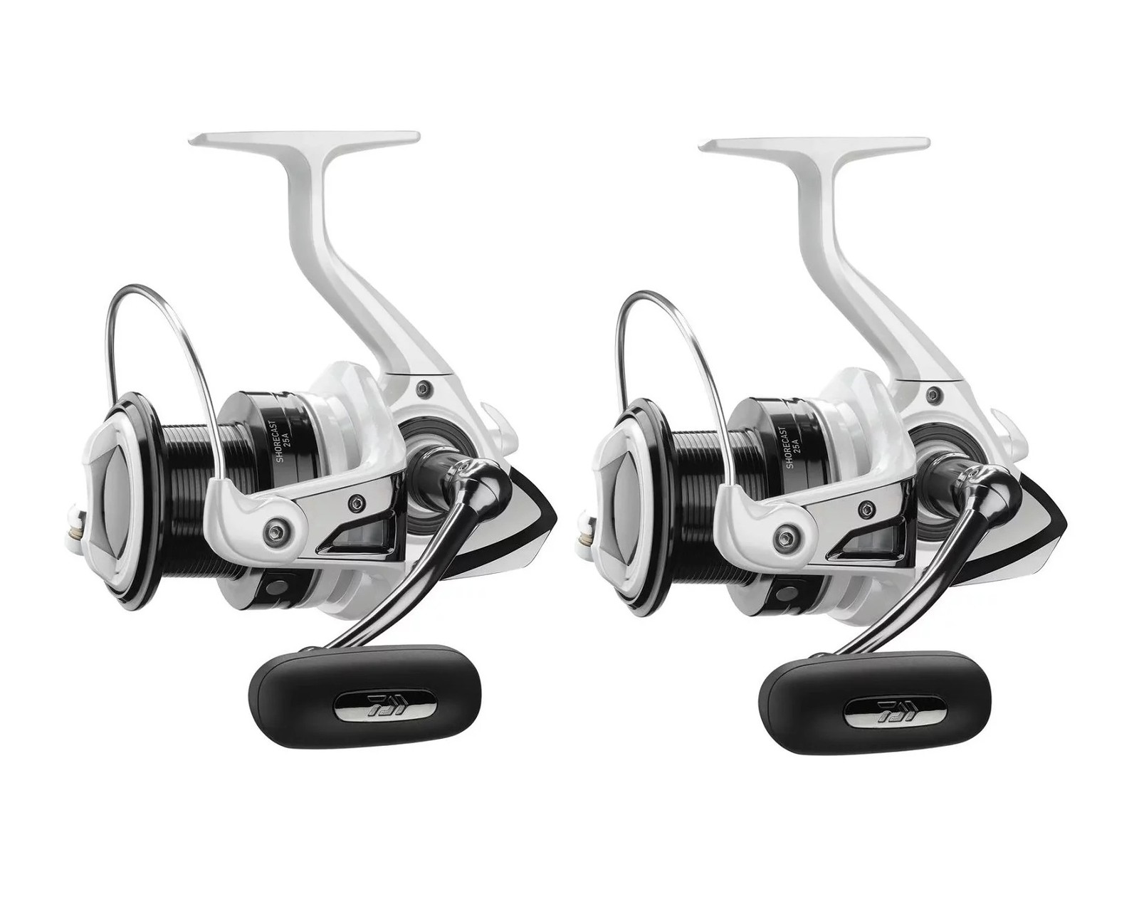 2x Daiwa Shorecast 25A Weitwurfrolle Meeresrolle Brandungsrolle Paarpreis Bundle