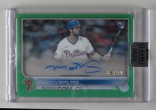 2022 Topps Clearly Authentic Auto Green 68/99 Matt Vierling #CAA-MV Auto lz7