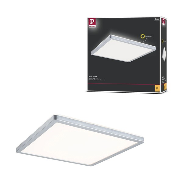 LED Panel Atria Shine Backlight Eckig 293X293 Mm 16W 1600Lm 3000K Chrom Matt-image