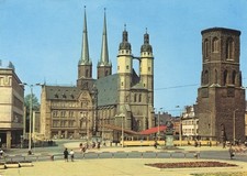 AK HALLE Saale Markt Straßenbahn 1970 DDR Sachsen-Anhalt Walter Werner