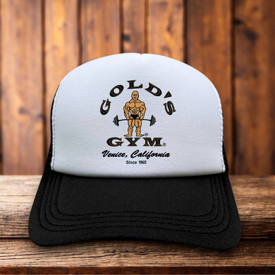 Gold's Gym Venice California Mens Trucker Hat Black Legendary Bodybuilding Cap