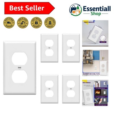 Unbreakable Polycarbonate Duplex Wall Plates - 5 Pack, Heat and Fade Resistant