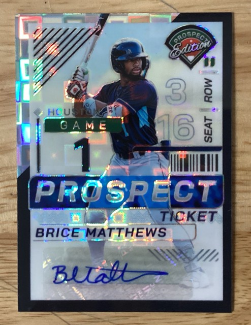 2024 Panini Prospect Edition RC Brice Matthews #112 Ticket Stub Auto 1/1 Astros