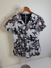 Greys anatomy by Barco Spandex Stretch scrub stop womens size XS Floral Patttern