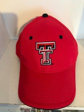 TEXAS TECH Red Raiders RED & BLACK Adjustable Baseball Cap Hat Signatures NEW