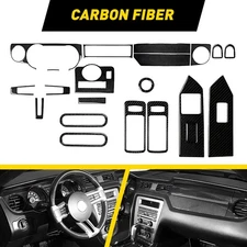 For Ford Mustang 2009-2013 Carbon Fiber Interior Front Center Cover Overlay Set