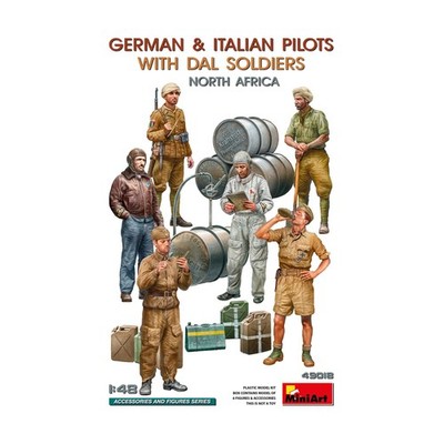 MiniArt Historical Model 1:48 German & Italian Pilots w/DAL Soldiers New