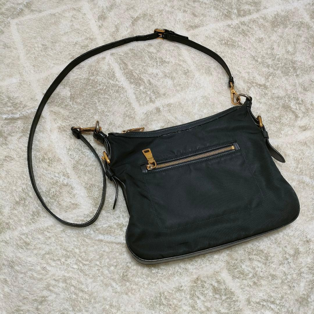 PRADA Nylon Shoulder Bag BT0706 Black Crossbody with Logo Authentic From Japan thumbnail 3