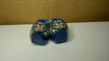 SET OF 2 BLUE WOODEN DUTCH SHOES 75" X 2.5" HAND PAINTED HOLLAND MF1000 