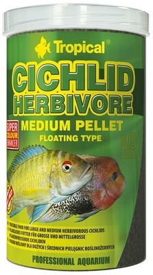 Tropical Cichliden Herbivore Medium- Fischfutter Barsch Cichliden Sticks 500ml