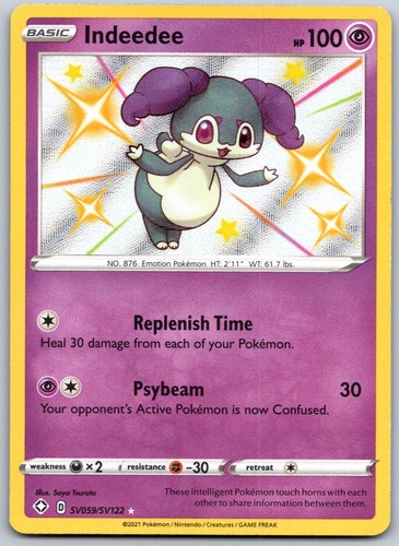 Indeedee SV059/SV122 Shiny Rare Shining Fates Shiny Vault Pokemon Holo Near Mint