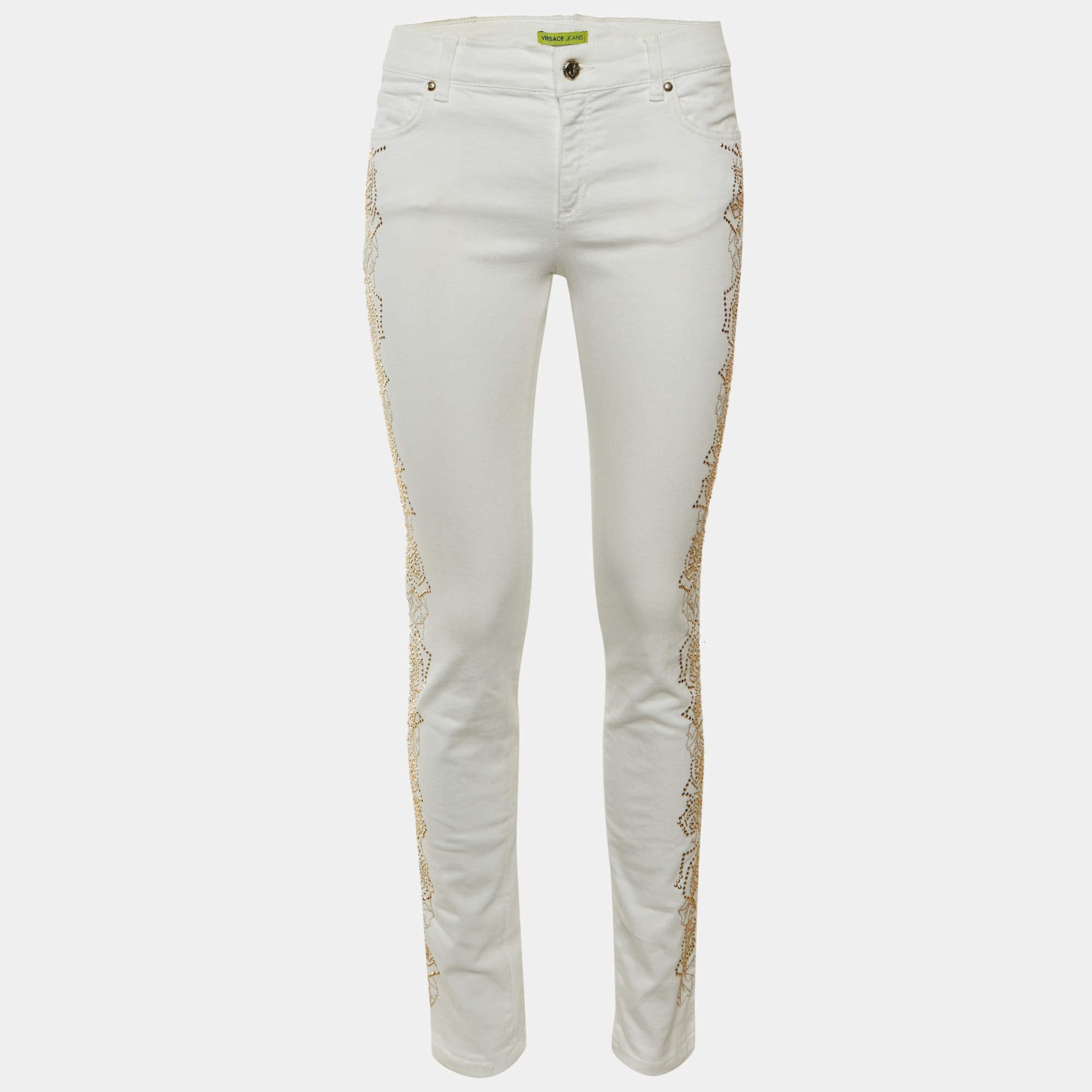Versace Jeans White Denim Studded Jeans M