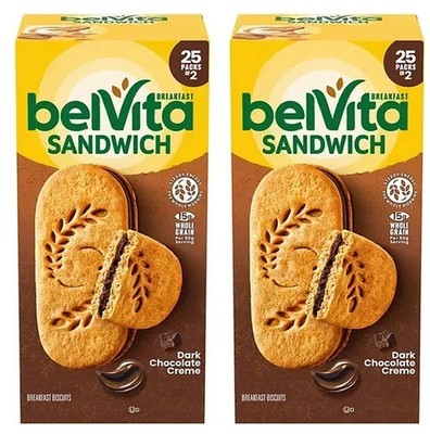 2 pack - belVita Dark Chocolate Creme Breakfast Biscuits 25 pk. - FREE shipping